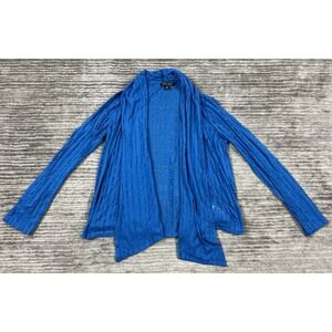 Spring + Mercer by Designers Originals Cardigan Womens Medium Blue Longsleeve